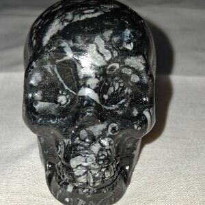 Black and White Skull Sculpture